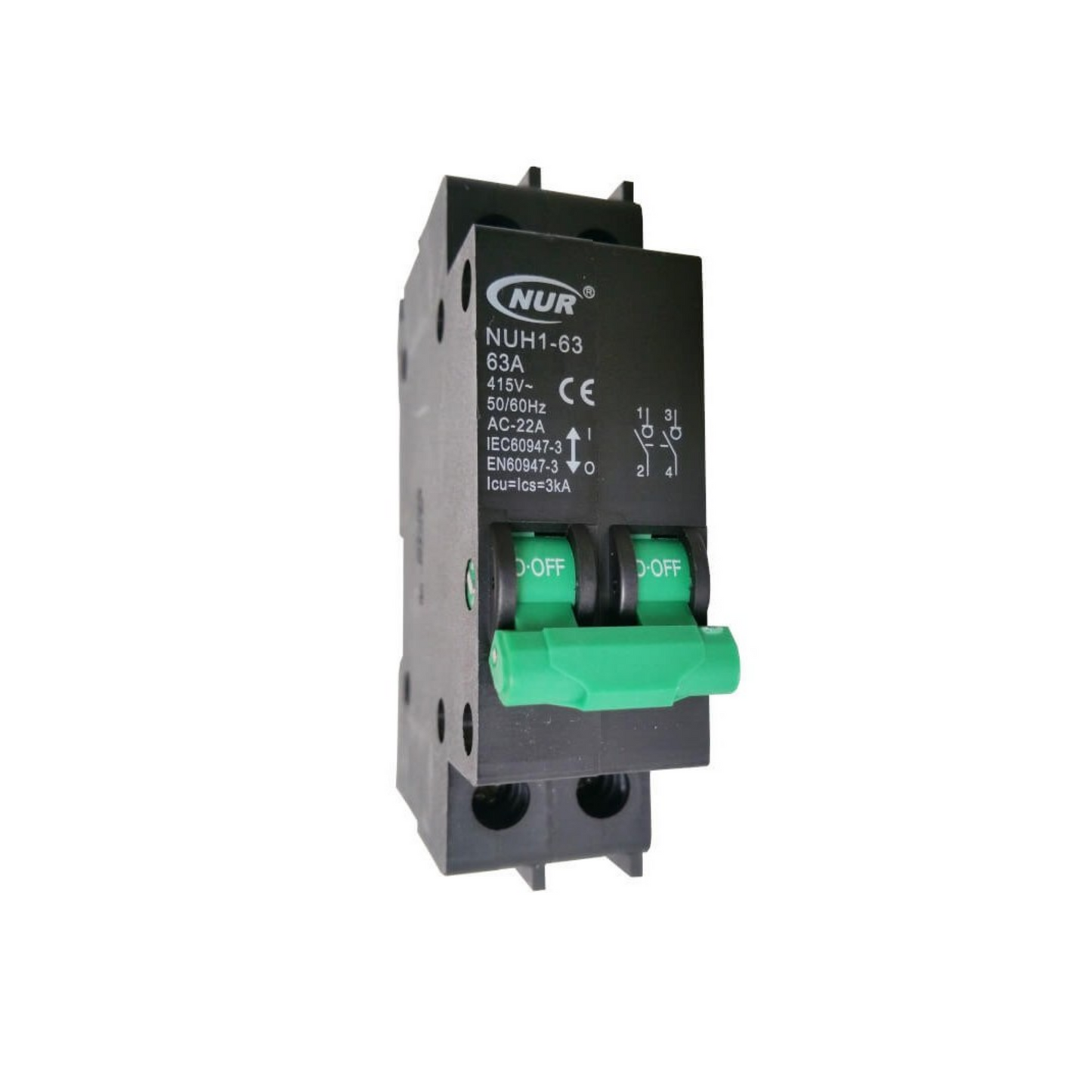NUR - MINI RAIL 63A 2P ISOLATOR